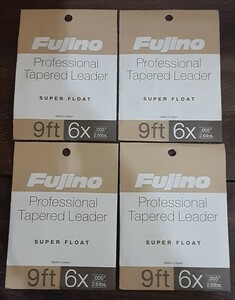 Fujino プロフェッショナル テーパーリーダー　スーパーフロート9ft 6X 約2.6lb 4枚セット