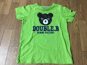 美品DOUBLE.B 半袖Ｔシャツ120黄緑色