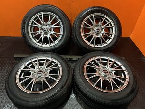 タイヤ走行短め【Laufenn G FIT EQ+ 165/70R14】夏タイヤ【Exceeder 14インチ 5.5J4HPCD100+43】20年製 ヴィッツ マーチ等　(KTL231)