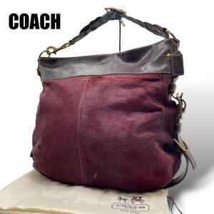 1円〜【超希少】　COACH 　コーチ　ハラコ　ワンショルダーバッグ　トートバッグ　保存袋