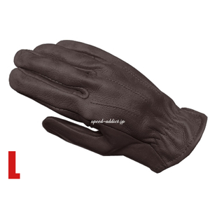 SULLIVAN GLOVE SHORTY VINTAGE BROWN L/サリバングローブ茶色ブラウン裏地なし鹿革ディアスキン本革バイク用手袋春用夏用春夏用秋用定番