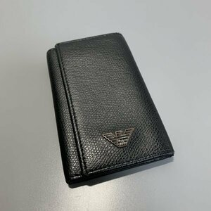 1円〜　EMPORIO ARMANI　エンポリオ アルマーニ　キーケース　黒　６連　C2471