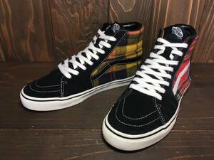 ★VANS バンズ US企画 SK8 HI スケート 黒×フランネル チェック Ultra Cush 25.5cm 美品 Used 検 オールドスクール ハーフキャブ