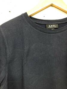 APC 総柄　半袖tシャツ　メンズS 紺　カットソー