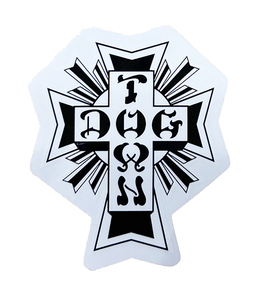 Dogtown Skateboards (ドッグタウン) US ステッカー シール DT 80s Cross Logo Sticker White / Black / White 2.5” スケボー