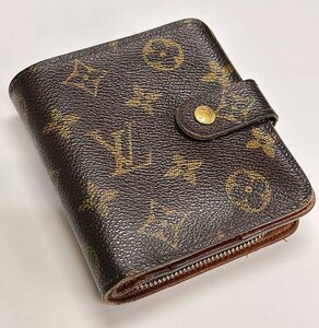 【16-5】ルイ・ヴィトン LOUIS VUITTON モノグラム コンパクト・ジップ カード用ポケット、ファスナー付き財布 M61667【菊地質店】