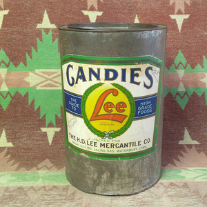 ビッグサイズ【Lee Mercantile Co】20s キャンディー 缶★ビンテージ アンティーク 食品 リー 20年代 30年代 30s
