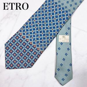 ◇ ETRO LA NUOVA TRADIZIONE シルクネクタイ イタリア製　ブルー グレー