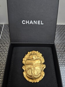 T★美品　1円スタート★ Chanel シャネル　G19A ココマーク スカラベ モチーフ GP ブローチ アクセサリー ゴールド