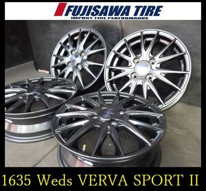 【1635】T7010314◆Weds VELVA SPORTIIホイール◆14x4.5J 4穴 PCD100 +43◆4本 タント スペーシア N-BOX など