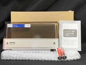 未使用品　SEIKO セイコー　SQ773S　電波修正機能　置時計　温度 湿度 表示 目覚まし時計　M-1219-7