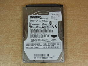 △B/887●東芝 TOSHIBA☆2.5インチHDD(ハードディスク)☆320GB SATA300 7200rpm☆MK3261GSYN☆中古品