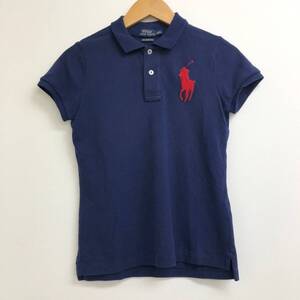 □POLO RALPH LAUREN 半袖ポロシャツ S(160/84A) 紺 ポロラルフローレン レディース ビッグポニーTHE SKINNY POLO 複数落札同梱OK 240821-3