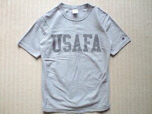 即決 USAFA 背中に「V」リフレクター プリント Champion REVERSE WEAVE ヘビーウェイト Tシャツ Mサイズ グレー 米空軍学校