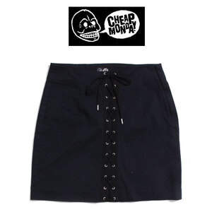 ◆CHEAP MONDAY Valerie Skirt sizeS ブラック 0115108 チープマンデー レースアップミニスカート