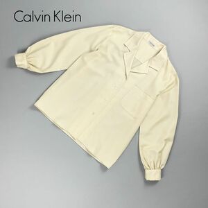 美品 CALVIN KLEIN カルバンクライン ウール100% シャツブラウス トップス レディース ライトベージュ サイズ1*PC712