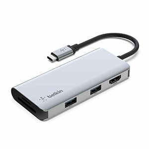 Belkin USB-Cハブ 5-in-1 Youtube編集に 4K@30Hz HDMI出力 動画編集 クリエイター向け Type-Cアダプタ