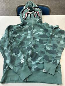 APE COLOR CAMO DOUBLE SHARK HOODIE M シャークパーカー