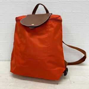 和502★ LONGCHAMP LE PLIAGE SAC A DOS ロンシャン ルプリアージュ リュック バックパック オレンジ レディース