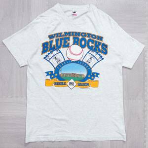 古着 90s MLB プリント Tシャツ USA製 グレー L