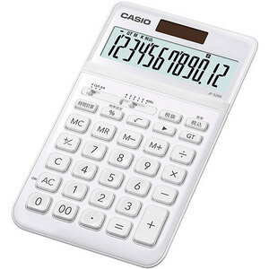 カシオ計算機 CASIO スタイリッシュ電卓 ジャストタイプ12桁 ホワイト JF-S200-WE-N /l