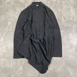 超希少　COMME des GARCONS コムデギャルソン　●70s 80s 川久保玲　●アシンメトリー 垂らし　●縮絨　●ニット ワンピース　●アーカイブ