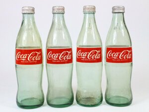 コカコーラ 1リットル 空き瓶 4本 ディスプレイ インテリア 昭和レトロ アンティーク ヴィンテージ 1