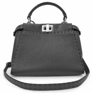 （未使用　展示品）フェンディ FENDI ピーカブー アイコニック ミニ 2way ショルダー ハンドバッグ レザー グレー シルバー金具 8BN244