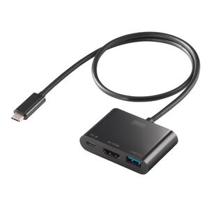 USB Type C-HDMI変換アダプタ 4K/PD対応/USBハブ付き サンワサプライ AD-ALCPHDPD02