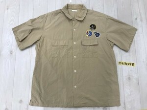 GU ジーユー × NASA メンズ ワッペン付き 半袖シャツ M ベージュ