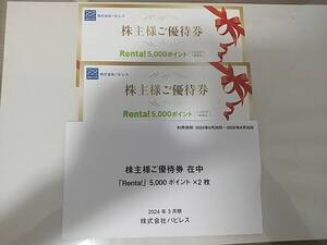 Renta！　パピレス株主優待券　5,000ポイント×2枚　10,000ポイント+税＝11,000円相当