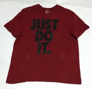 ☆THE NIKE TEE半袖TシャツXLサイズ ラバーJUST DO IT.プリント黒スポーツ ウェアCOTTONフアッション煉瓦色ティー ナイキ BETTER WORLD.COM