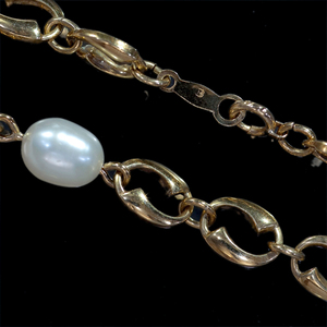 F1932【MIKIMOTO 1899】ミキモト 美しい淡水真珠６．８０～６．４０mm 最高級18金無垢ロングNC 長さ62cm 重量39.27g チェーン幅6.4mm