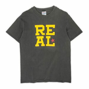 リアル REAL SKATEBORDS 90s 00s ロゴ Tシャツ オールドスケート SK8 トミーゲレロ ビンテージ (-1904) ブラック / 黒 M