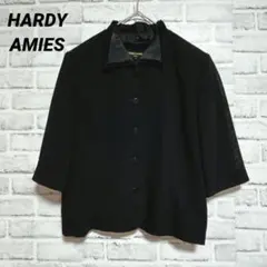 ♡良品【HARDY AMIES】(L) ジャケット 日本製 オールシーズン 半袖