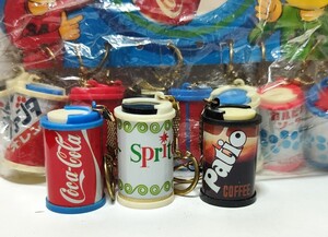 コカコーラ　ミニチュア　ミニ缶　ファンタ　スプライト　キーホルダー　カルピス　レトロ　当時物　中古品　ミニボトル 　コインケース