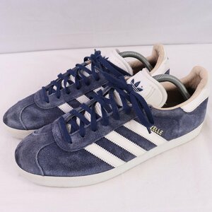 GAZELLE W 28.0cm/adidas ガゼル ガッツレー アディダス スニーカー 紺 ネイビー 白 中古 古着 レディース ad4976