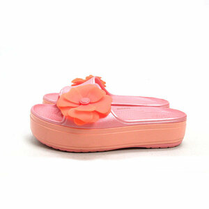 s■【W8】クロックス/crocs B Platform Vivid Blooms Slide サンダル■ピンク/LADIES/33【中古】