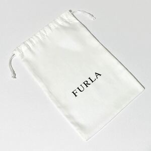 フルラ「FURLA」 長財布保存袋（4493）正規品 付属品 内袋 布袋 巾着袋 14×23cm ホワイト 布製 ナイロン生地 巾着ポーチ