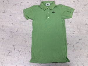 ラコステ LACOSTE トラッド レトロ スポーツ スリムフィット 半袖ポロシャツ ロゴ刺繍 鹿の子 キッズ サイズ 120 黄緑