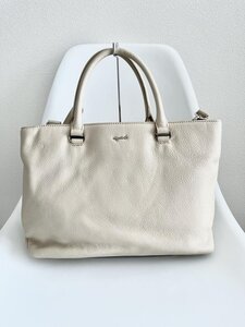 【送料込】agnes b　アニエスベー　バッグ　ベージュ　マグネット開閉　トートバッグ　シンプル　可愛い　おしゃれ　お出掛け　6447736