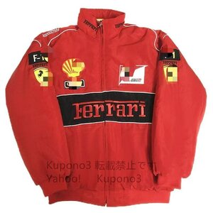 欧米風2024年春秋新作F1フェラーリ切替刺繍長袖バイクジャケット