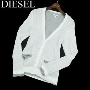 DIESEL ディーゼル 通年 レイヤード風★ Vネック コットン ニット カーディガン Sz.S　メンズ　A3T14775_C#O