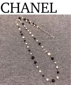 CHANEL シャネル　ロングパールネックレス　シルバー