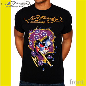 Ed Hardy　エドハーディー ベーシック　クルーネック　ビューティフルゴースト＆スカルダガー　Tシャツ　ブラック　S