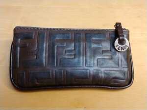 中古 FENDI フェンディ ズッカ柄 ブラウン コインケース 小物入れ FFロゴ Fendi Zucca coinpurse 送料無料