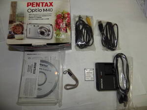 【★PENTAX ペンタックス optio M40 ▲取説・ケーブル・元箱・充電器・充電池等付属品のみ★】