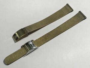 オメガ メッシュベルト 6020 金色 13mm幅 OMEGA stainless steel bracelet gold color 65-5