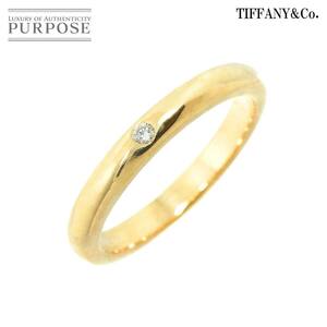 ティファニー TIFFANY&CO. スタッキング バンド 8号 リング ダイヤ 1P K18 YG イエローゴールド 750 指輪 Stacking Ring 90235028