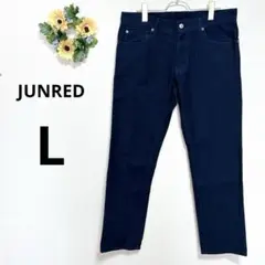 a3550 JUNRED メンズ　カジュアル　パンツ　コットン　ネイビー　L